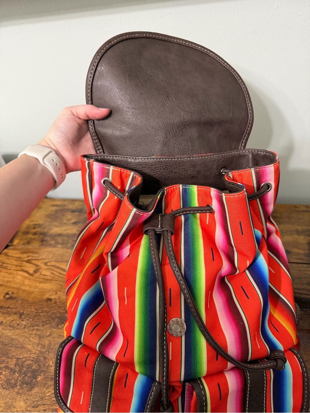 Montana West Colorful Santa Fe Sarape Backpack - Picture 8 of 16